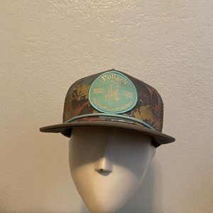 POLLACK -GRAY FLORAL TEAL PATCH SNAPBACK